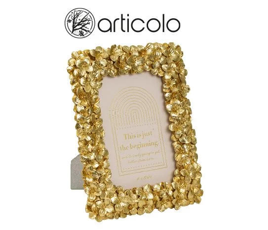 Articolo Gold Çiçekli Fotoğraf Çerçevesi