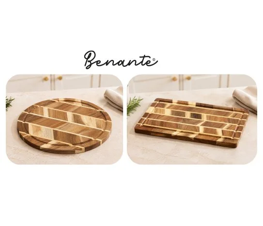 Benante Balıksırtı Desen Bambu Kesme Tahtası Çeşitleri