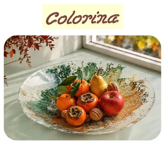 Colorina Renkli Desenli Cam Meyvelik ~ 30 cm