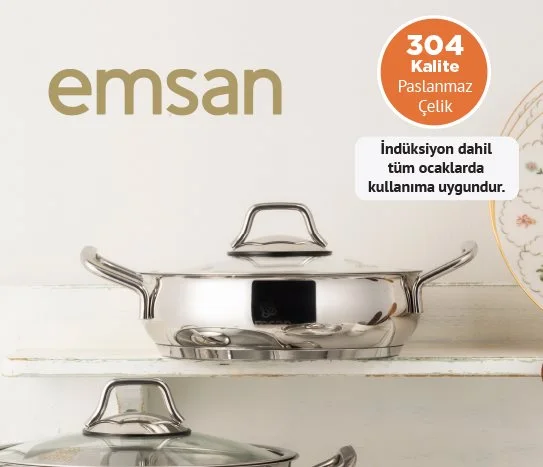 Emsan Kapaklı Çelik Sahan ~20 cm