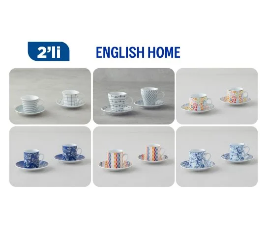 Englısh Home Porselen Kahve Fincan Takımı Çeşitleri ~80 Ml