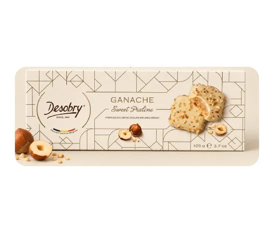 Ganache Fındık Dolgulu Beyaz Çikolata Kaplamalı Bisküvi