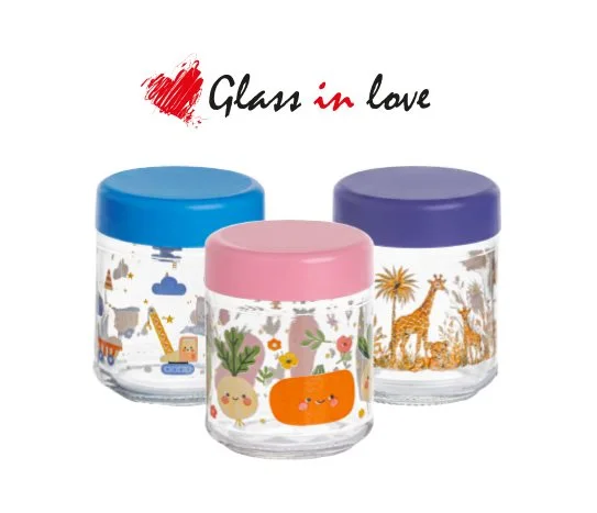 Glass In Love Desenli Cam Mama/Saklama Kavanozu ~210 ml