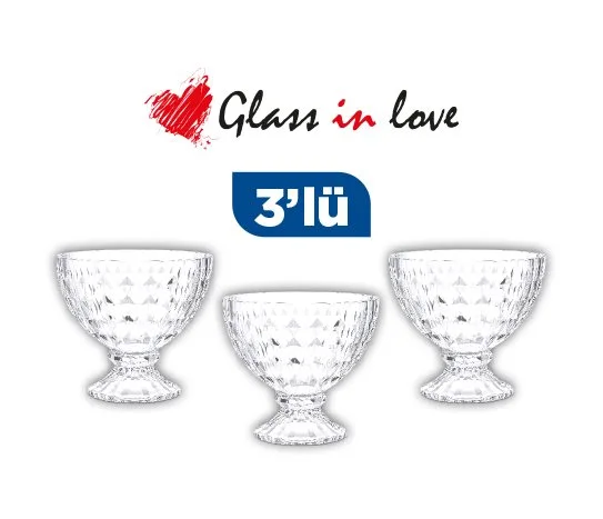 Glass İn Love Gravürlü Ayakli Cam Kase ~120 Ml
