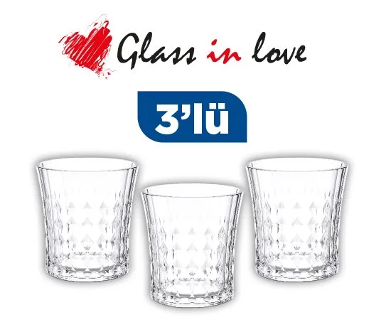 Glass İn Love Gravürlü Cam Su Bardağı ~250 Ml