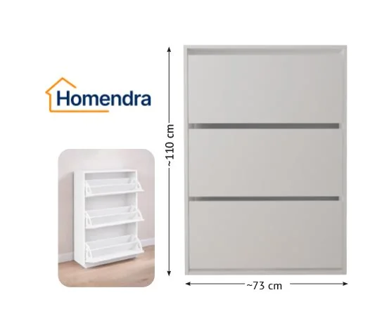 Homendra 3 Bölmeli Ahşap Ayakkabılık