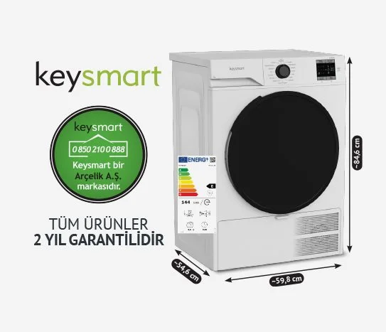 Keysmart 8 Kg Çamaşır Kurutma Makinesi Key 80 Km