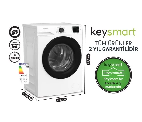 Keysmart 8 Kg Çamaşır Makinesi Key 810 Cm