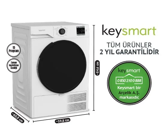 Keysmart 9 Kg Çamaşır Kurutma Makinesi Key 90 Km