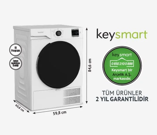 Keysmart 9 Kg Çamaşır Kurutma Makinesi Key 90 Km