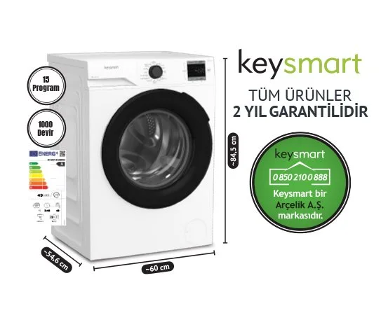 Keysmart 9 Kg Çamaşır Makinesi Key 910 Cm