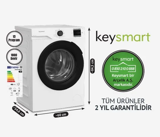 Keysmart 9 Kg Çamaşır Makinesi Key 910 Cm