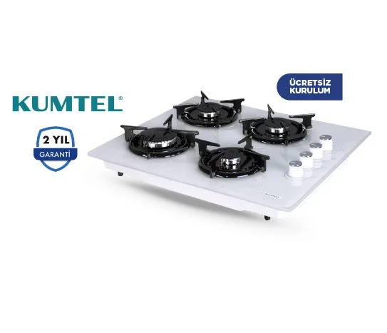 Kumtel Beyaz Cam Set Üstü Ocak