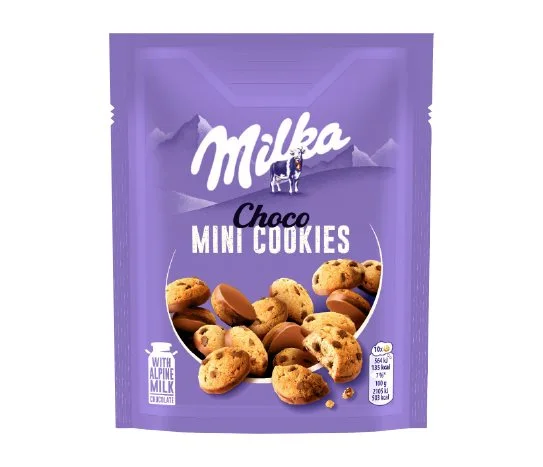 Milka Mini Cookies Sütlü Çikolata Parçalı Bisküvi