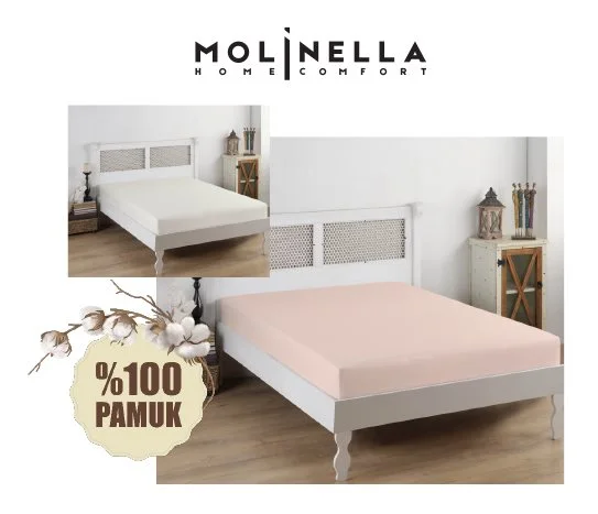 Molinella Çift Kişilik Lastikli Çarşaf ~160X200 Cm +25 Cm