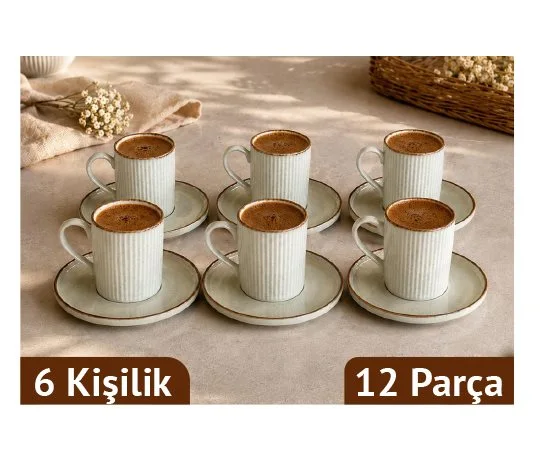 Renkli Porselen Kahve Fincan Takımı ~ 100 cc