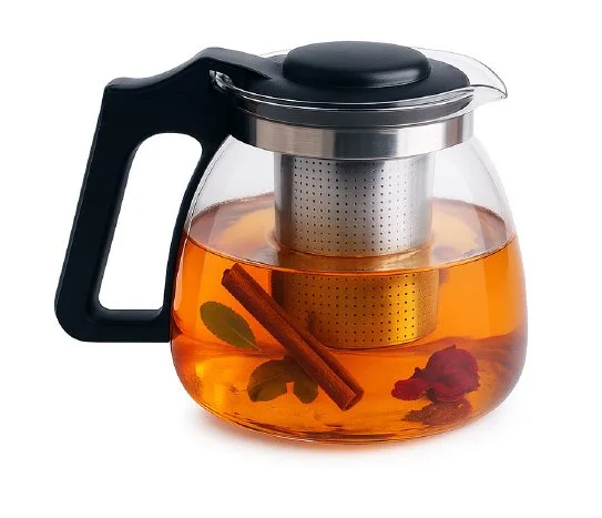 Siyah Kapaklı Borosilikat Demlik ~900 Ml