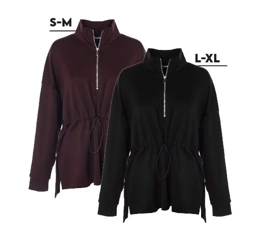 Yarım Fermuarlı Sweatshirt Kadın